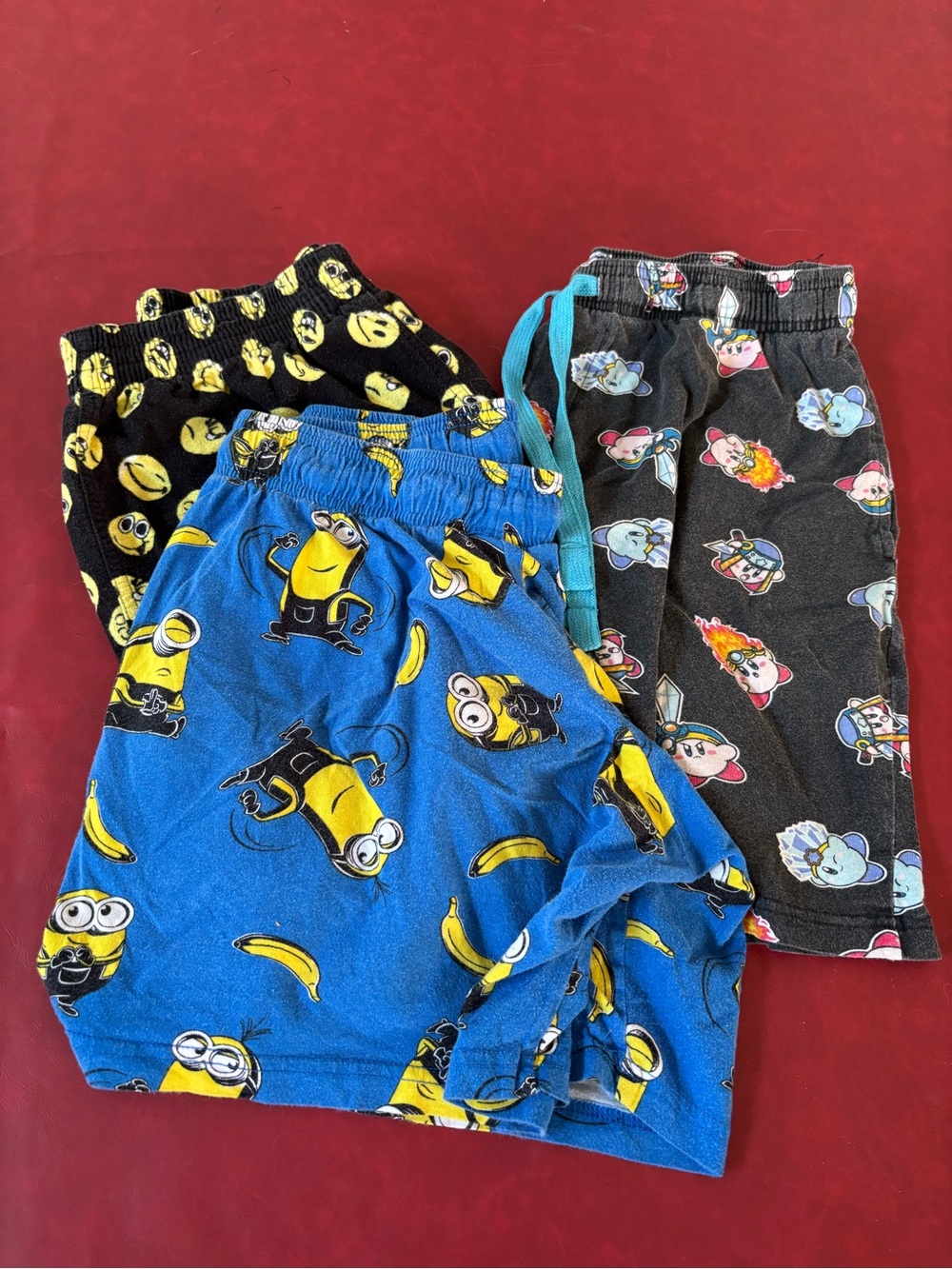 Kids Minions and Character Print Pajama Shorts - Blue/Black